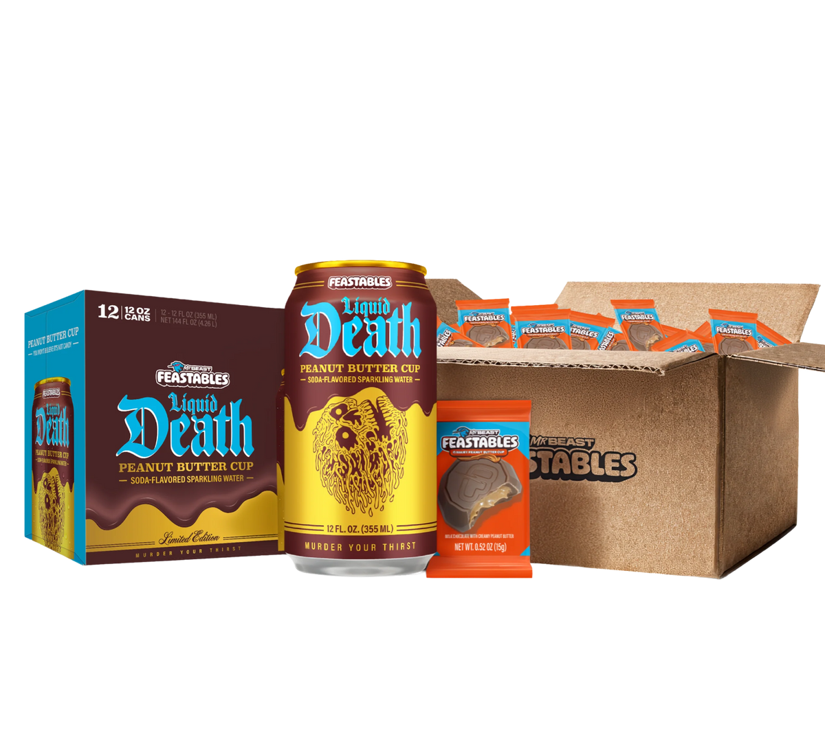 Feastables × Liquid Death Peanut Butter Cup Bundle